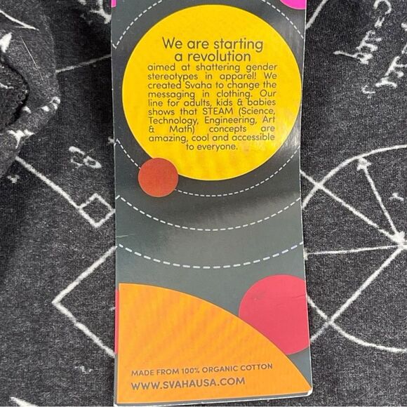 Svaha Size medium grey STEM Geometry Math formulas Organic Cotton Cardigan - Picture 5 of 8